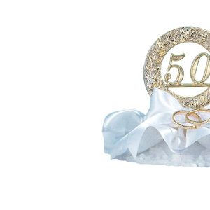 50 ANIVERSÁRIO COM ALIANÇAS 10 CM