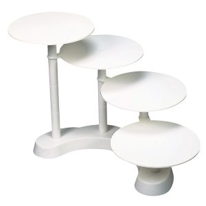STAND PLÁSTICO ESCADA 4 BOLOS H 45CM Ø 28CM