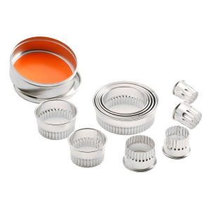 CORTADOR MASSA CIRCULAR ONDULADO AÇO INOX | Ø 3 – 14CM 12 PCS