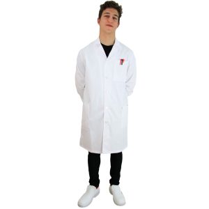Bata de Homem de Abotoar à Frente de Manga Comprida